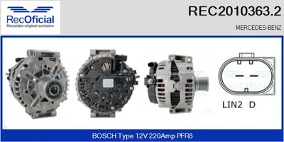 Alternador Mercedes-Benz M-CLASS · Mercedes-Benz S-CLASS · Mercedes-Benz R-CLASS
