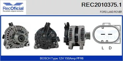 Alternador Ford GALAXY II · Ford S-MAX · Land Rover FREELANDER 2