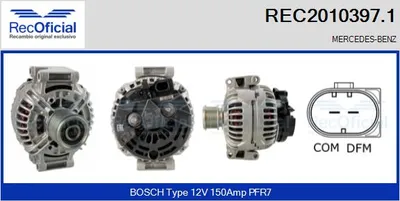 Alternador Mercedes-Benz E-CLASS · Mercedes-Benz E-CLASS T-Model · Mercedes-Benz SPRINTER 3-t Bus