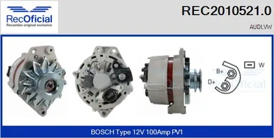 Alternador Vw TRANSPORTER T4 Bus · Vw TRANSPORTER T4 Van · Vw TRANSPORTER T4 Platform/Chassis (70E, 70L, 70M, 7DE, 7DL, 7D