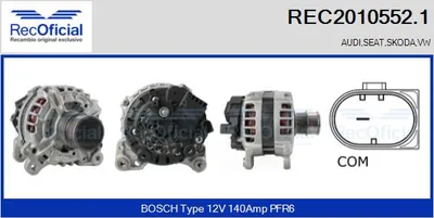 Alternador Vw TIGUAN · Vw SCIROCCO III · Vw POLO V