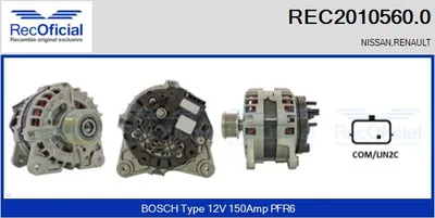 Alternador Nissan PULSAR Hatchback · Nissan QASHQAI II · Renault TALISMAN