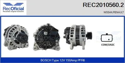Alternador Nissan PULSAR Hatchback · Nissan QASHQAI II · Renault TALISMAN