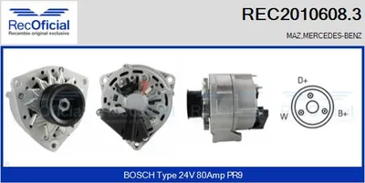 Alternador Mercedes-Benz T2/LN1 Van · Mercedes-Benz T2/LN1 Platform/Chassis · Mercedes-Benz T2/LN1 Cab with engine