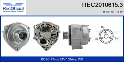 Alternador Mercedes-Benz VARIO Bus · Mercedes-Benz VARIO Van · Mercedes-Benz VARIO Platform/Chassis