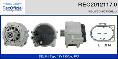 Alternador Vw PHAETON · Porsche CAYENNE · Vw TOUAREG