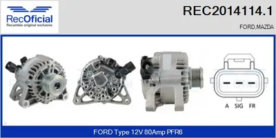 Alternador Ford FIESTA V · Ford FUSION · Mazda 2