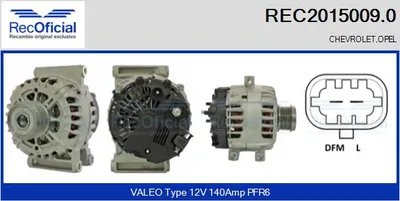 Alternador Opel CORSA D · Opel ASTRA J · Opel MERIVA B MPV