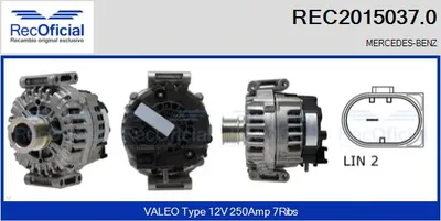 Alternador Mercedes-Benz SPRINTER 3-t Van · Mercedes-Benz SPRINTER 3-t Platform/Chassis · Mercedes-Benz SPRINTER 3,5-t Bus