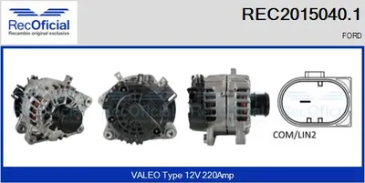 Alternador Ford TOURNEO CUSTOM V362 Bus · Ford TRANSIT V363 Bus · Ford TRANSIT V363 Van