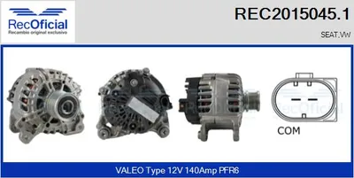 Alternador Seat IBIZA IV · Seat IBIZA IV SC · Vw POLO V
