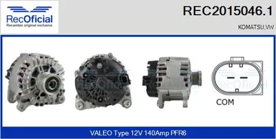 Alternador Vw POLO V · Vw GOLF SPORTSVAN VII