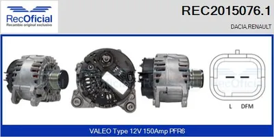 Alternador Renault LOGAN I Estate · Dacia LODGY · Renault CLIO IV