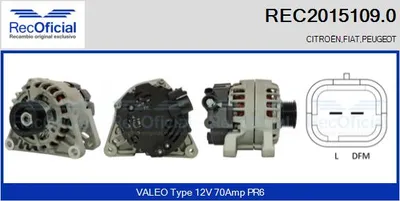 Alternador Citroën C15 Box Body/MPV · Citroën JUMPY I · Fiat SCUDO Bus