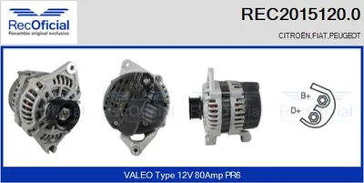 Alternador Citroën JUMPER I Bus · Peugeot 806 · Citroën ZX