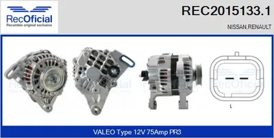 Alternador Renault TWINGO I · Renault KANGOO · Renault CLIO II