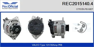 Alternador Citroën XANTIA · Citroën ZX · Peugeot 205 II