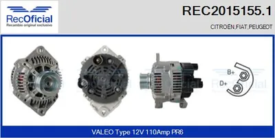 Alternador Citroën JUMPER I Bus · Fiat DUCATO Van · Peugeot BOXER Bus