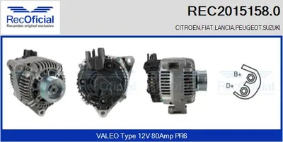 Alternador Citroën JUMPER I Bus · Peugeot 806 · Citroën XANTIA