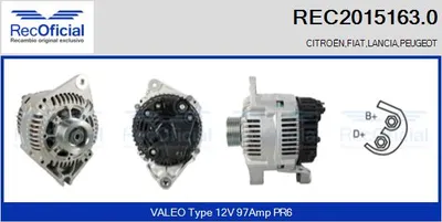 Alternador Citroën JUMPER I Bus · Peugeot 806 · Citroën XANTIA