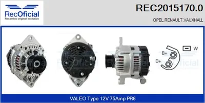 Alternador Renault TRAFIC Van · Opel ARENA Van · Opel ARENA Combi