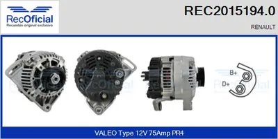 Alternador Renault CLIO I · Renault TWINGO I · Renault KANGOO