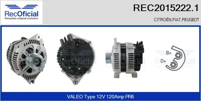 Alternador Citroën JUMPER I Bus · Peugeot 806 · Citroën XANTIA