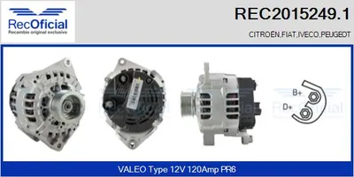 Alternador Citroën JUMPER I Bus · Fiat DUCATO Van · Peugeot BOXER Bus