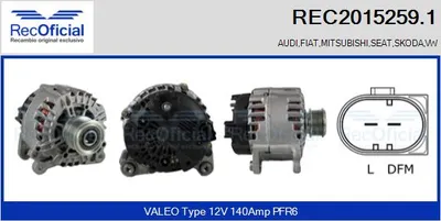 Alternador Seat CORDOBA · Vw SHARAN · Seat ALHAMBRA