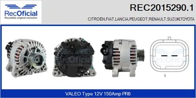 Alternador Citroën BERLINGO / BERLINGO FIRST Box Body/MPV · Citroën BERLINGO / BERLINGO FIRST MPV · Peugeot PARTNER Box Body/MPV