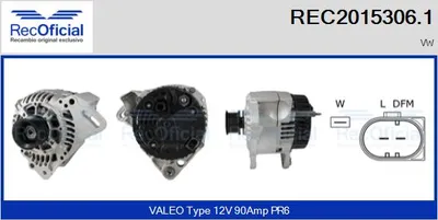 Alternador Vw TRANSPORTER T4 Bus · Vw TRANSPORTER T4 Van · Vw TRANSPORTER T4 Platform/Chassis (70E, 70L, 70M, 7DE, 7DL, 7D