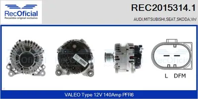 Alternador Seat CORDOBA · Vw SHARAN · Seat ALHAMBRA
