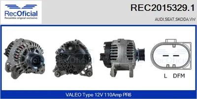 Alternador Vw TOURAN · Audi A3 · Vw MULTIVAN T5