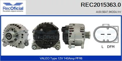 Alternador Vw POLO IV · Vw TOURAN · Audi A3