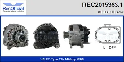 Alternador Vw POLO IV · Vw TOURAN · Audi A3