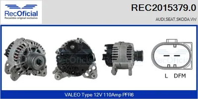 Alternador Skoda OCTAVIA I Combi · Vw TOURAN · Audi A3