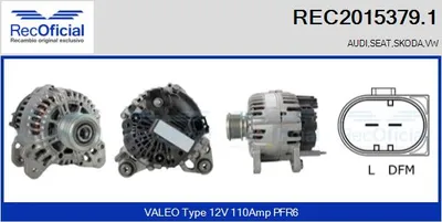 Alternador Skoda OCTAVIA I Combi · Vw TOURAN · Audi A3