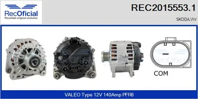 Alternador Skoda ROOMSTER · Skoda FABIA II Combi · Skoda ROOMSTER Praktik