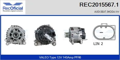 Alternador Vw MULTIVAN T5 · Vw TRANSPORTER T5 Platform/Chassis (7JD, 7JE, 7JL, 7JY, 7JZ, 7F · Vw TRANSPORTER T5 Van