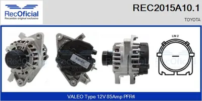 Alternador Toyota YARIS · Toyota VERSO S · Toyota AURIS