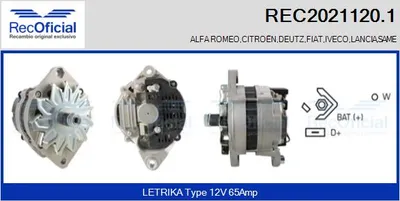 Alternador Fiat REGATA · Fiat REGATA Weekend · Fiat 131
