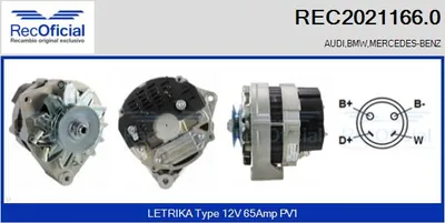 Alternador Audi 100 C2 Saloon · Audi 100 C2 Avant · Audi COUPE B2