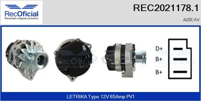 Alternador Vw ILTIS · Vw JETTA I · Audi 100 C2 Saloon
