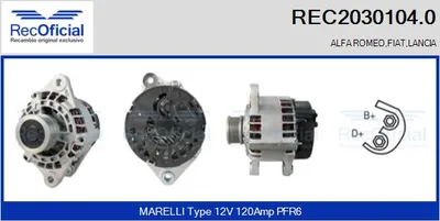 Alternador Lancia KAPPA · Lancia DELTA II · Alfa Romeo 145