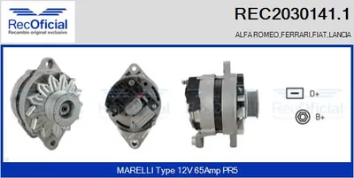 Alternador Fiat REGATA · Fiat REGATA Weekend · Fiat RITMO