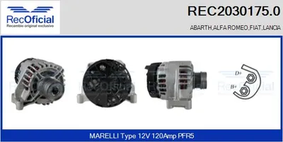Alternador Fiat GRANDE PUNTO · Fiat BRAVO II · Lancia DELTA III
