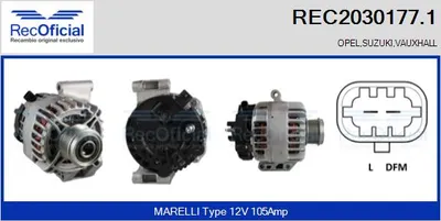 Alternador Opel AGILA · Opel CORSA C · Suzuki WAGON R+
