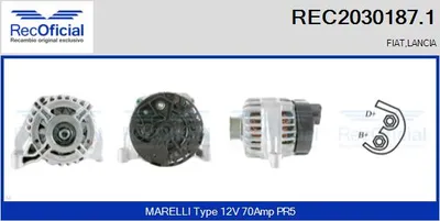 Alternador Lancia Y · Fiat STRADA Pickup · Fiat PUNTO