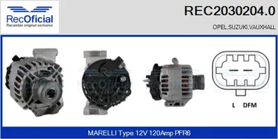 Alternador Opel AGILA · Opel CORSA C · Suzuki WAGON R+
