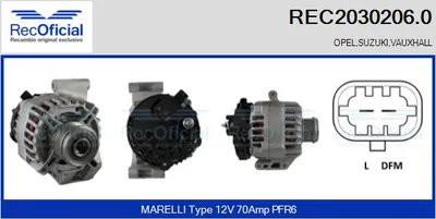 Alternador Opel AGILA · Opel CORSA C · Suzuki WAGON R+